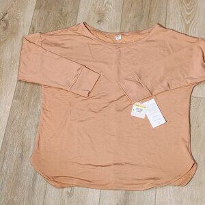 TRUE & CO WOMENS MED BLUSH SLOUCH TOP BUTTERY SOFT